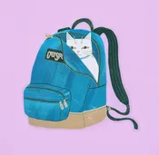 Bromstad Printing Co. - CatSport Backpack Cat - Clear Sticker