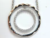 1.00ct. DIAMONDS DANGLING CIRCLE WITHIN CIRCLE BY YARD NECKLACE 18KT