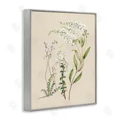 1x | Curving White Wildflower Study Wall Art
