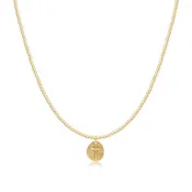 15" Choker Beaded - Classic Gold 2mm - Inspire Small Gold Disc