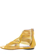 Alaia Yellow Leather Cage Ankle Sandals SZ 37.5