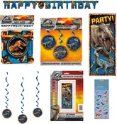 Jurassic World Birthday Party Supplies Decoration Bundle includes Happy Birthday Banner, Swirl Hanging Decorations, Door Poster