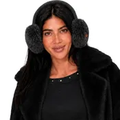 Aspen Knit Faux Fur Earmuffs - Black