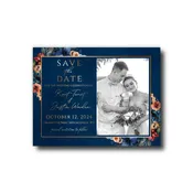Copper & Navy Autumn Floral Save The Date