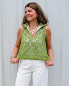 Collared Crochet Tank