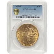 1875-S $20 Liberty MS61