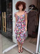 Adele Dress Ikat Bloom