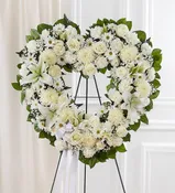 ALWAYS REMEMBER FLORAL HEART TRIBUTE- WHITE