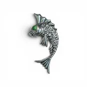 STERLING SILVER SEAHORSE BROACH WITH TURQUOISE EYE VINTAGE — Stash Style