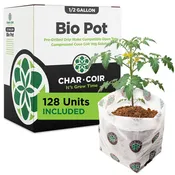 Char Coir - 1/2-Gal BioPot 100% RHP Certified Compressed Coco Coir Soil Amendment in Fabric Pot