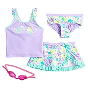 Girls 4-6x ZeroXposur Prairie Perfect Tankini, Bottoms &amp;amp; Cover-Up Skirt Swimsuit Set