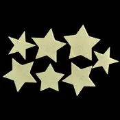 96 COE Precut Glow In the Dark Glass Wafer Star Shapes Medium