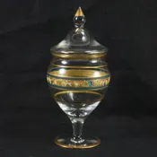 Enameled Glass Candy Jar