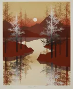 James Hagen Sugar Grove Signed Silkscreen Print on Stonehenge Paper
