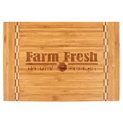 15" x 10 1/4" Bamboo Cutting Board with Butcher Block Inlay