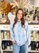 Easel Cotton Blue Blume Jacket