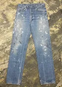 Vintage Levi 501 USA Premium Wash Denim Jeans w/ Paint  (JYJ-0321)