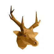 Deer Head in Gold - Papercraft World Wall Art Kit