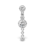 3-4 Cubic Zirconia with Double Dangle Barbell
