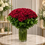 100 RED ROSES Vase Bouquet