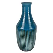 15″ Ceramic Tall Vase, Dark Blue