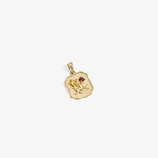 14Kt Gold Queens Crest Relief Pendant