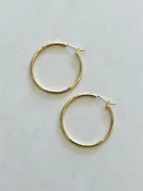 14k Gold plated Hoop Earrings - Medium