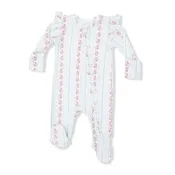 2 Way Ruffle Sleeve Zipper Footie - Antoinette Stripe