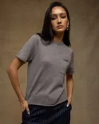 27 Miles Malibu - Rayna sweater in Heather Grey 100% cashmere.