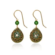 Green Flower Teardrop Earring
