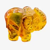 Amber Elephant Carved Figurine } 11.9ct | 1 Elephant | | 22x22x10mm | Amber