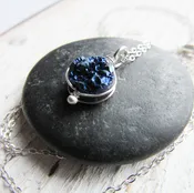Deep Blue Druzy Necklace