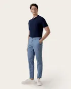 Avion Blue Tricotine Cotton Stretch Pants