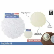 Lace Table Doilies Round - White