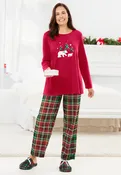Matching Long Sleeve PJ Pant & Slipper, Classic Red Plaid