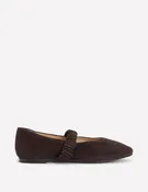 Camilla Ruched Ballet Flats-Bitter Chocolate