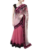BLACK AND PINK LEHENGA SAREE