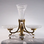 A Fine Diamond Cut Crystal Ormolu Mounted Baccarat Centerpiece