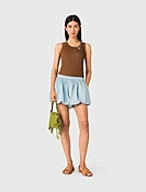 Chambray balloon skort