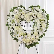 Always Remember White Floral Heart Tribute