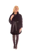 Demibuff Mink 3/4 Coat with Leather Belt
