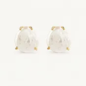 White Coin Pearl Earrings