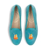 Aperol Turquoise Velvet Slipper (Woman)