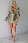 Bring It Dress: Multi/Striped