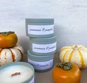 Fall Persimmon & Pumpkin soy candle - 5.5oz — ecomonster diy team building workshops