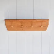 22 1/2" Wall Shelf with Peg Coat Rack - Cherry Wood - 22 1/2" L x 6" H