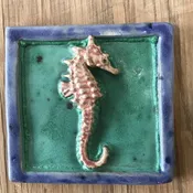 Seahorse Tile (4" x 4") — Clay Trout Pottery