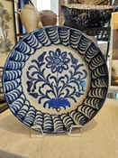 Antique Spanish Fajalauza Bowl From Granada With Custom Heavy Duty Hanging Harness #2, 12″ Diameter