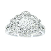 1.00ct Diamond Flower Halo Engagement Ring