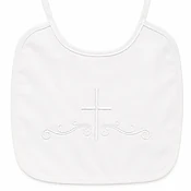 100% Cotton Bib with Embroidered Cross